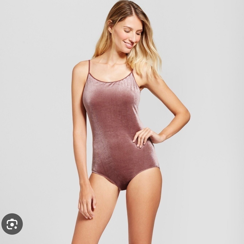 Gilligan & O'Malley Velour Bodysuit Brown Rose sz. XS